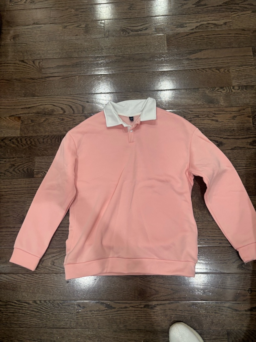 NFINITY Light Pink Crewneck Sweater with White Collar